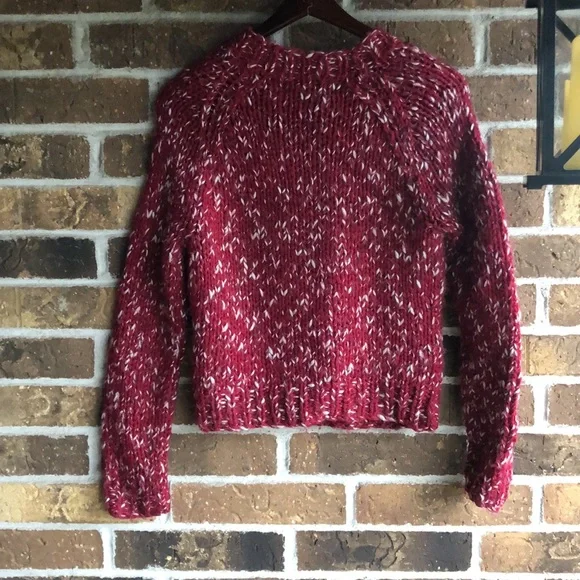 Vintage Y2K EXPRESS Hand Knit Wool & Alpaca Snowflake Sweater - Picture 5 of 7
